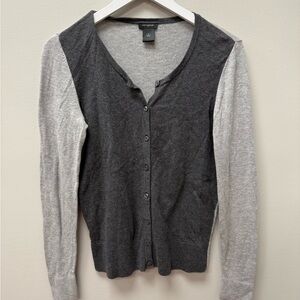 Ann Taylor Gray and Black Women's Cardigan Sweater